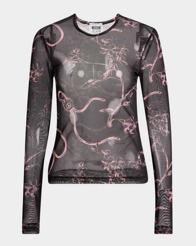 Floral Print Long-Sleeve Top